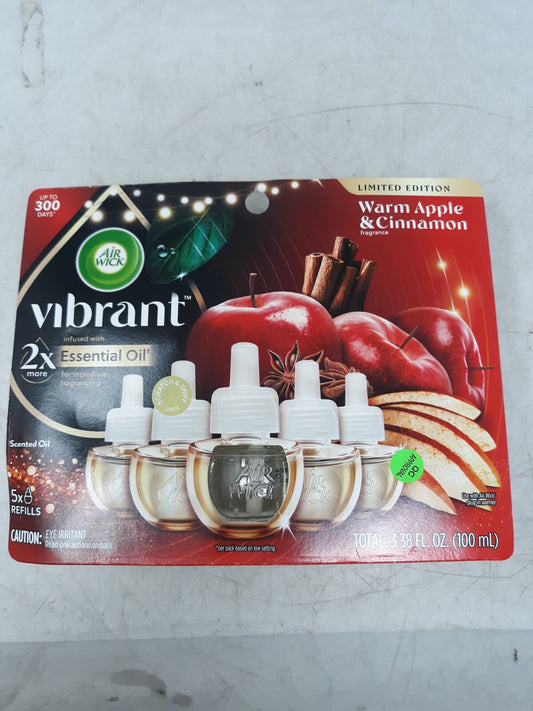 Air Wick Vibrant Essential Oil Refills 5-Pack Warm Apple & Cinnamon Limited Edit
