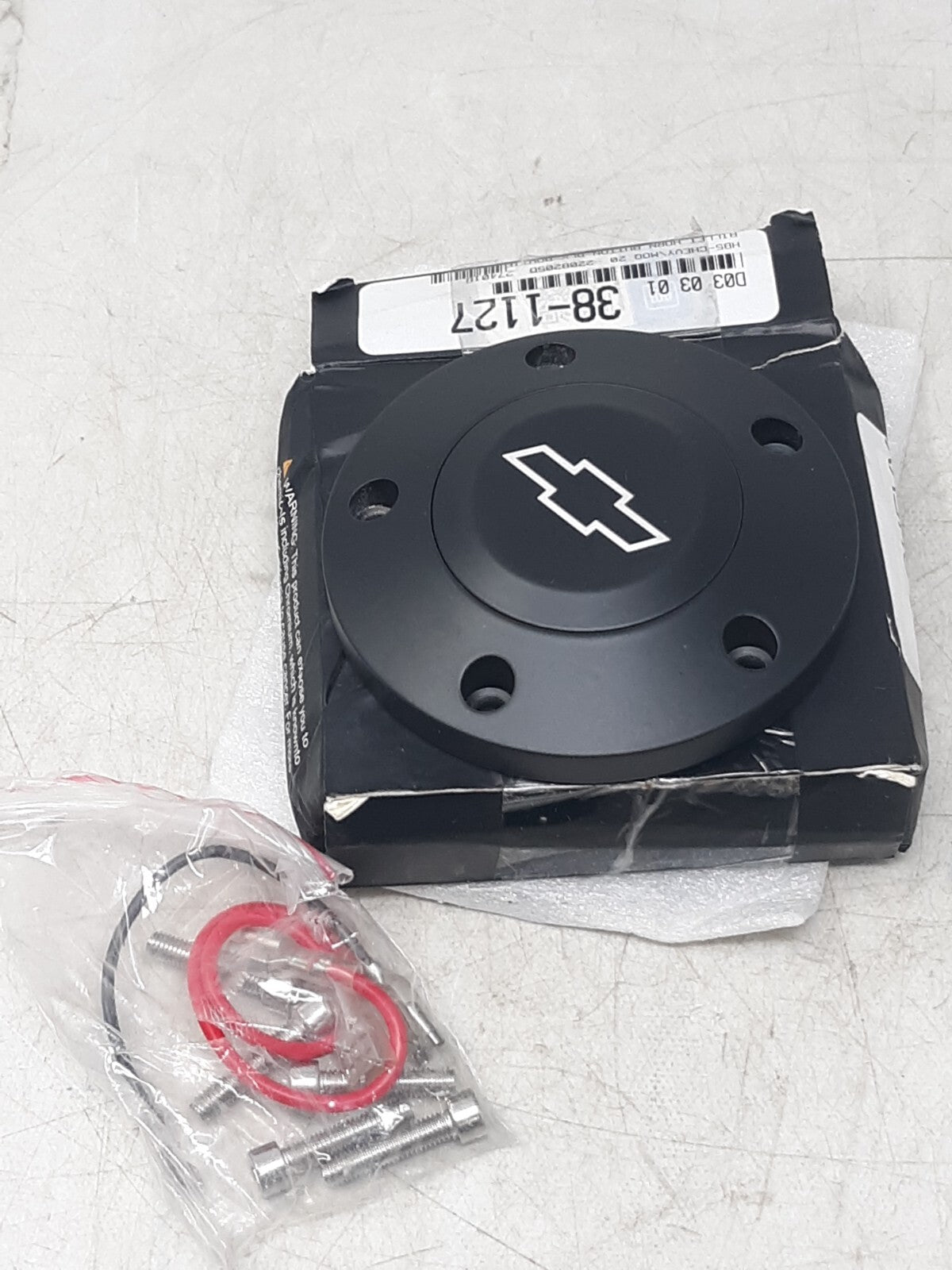 Forever Sharp 38-1127 Chevy Black Bullet Horn Button w/ Hardware – 5 Hole