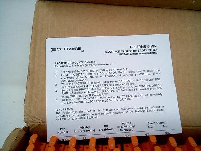 100 New Bourns 2420-39-G-T Gas Discharge Tube 5 Pin Overvoltage Protector
