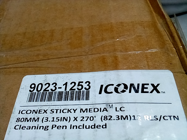 Iconex sticky media lc printer rolls - 12 rolls/carton, 3.15" x 270', Cleaning P
