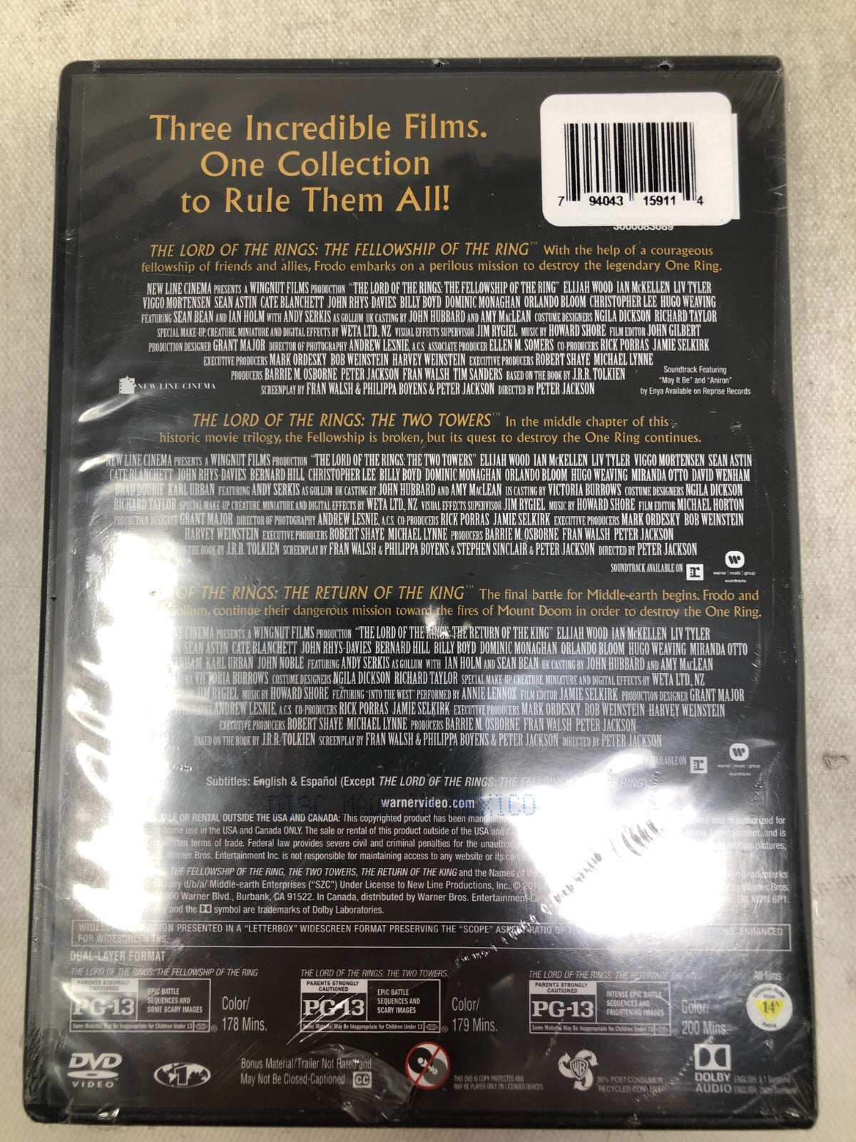 The Lord of the Rings: Theatrical Versions: 3-Film Collection (DVD)