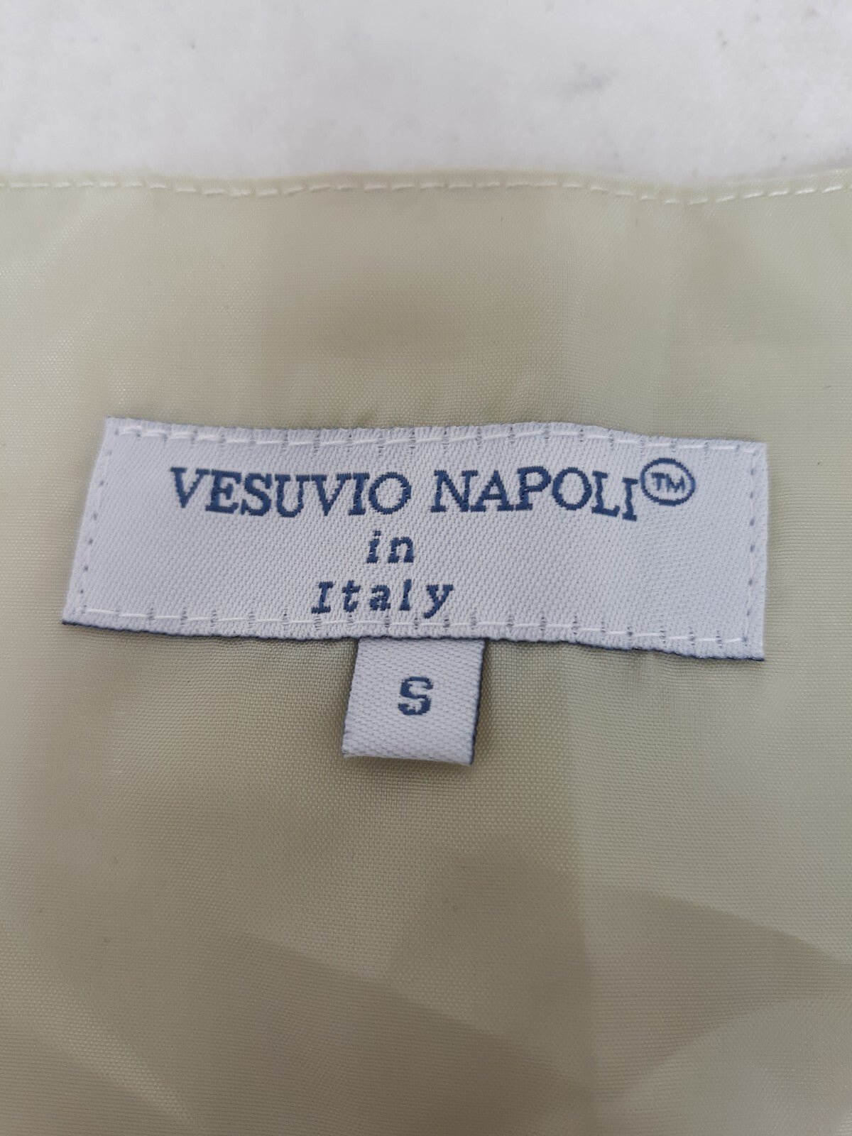 Vesuvio Napoli Italy Yellow Vest + Matching Tie Formal Suit Bright Size Small