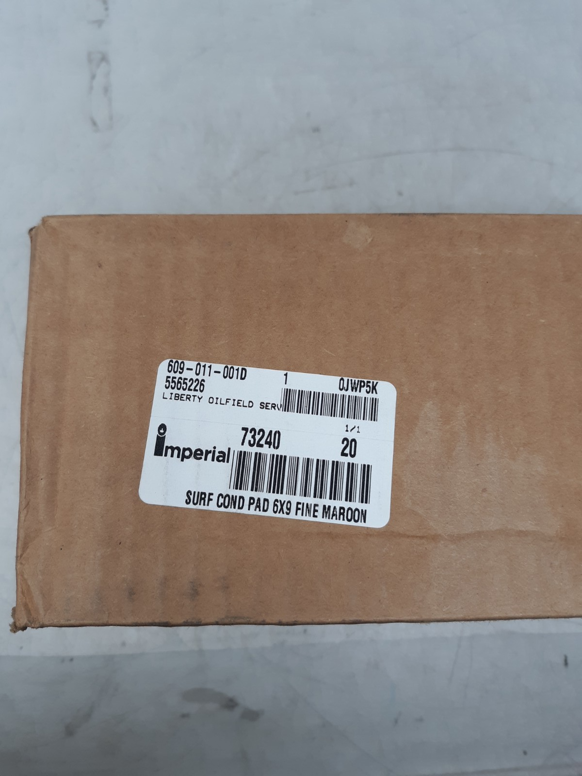 Imperial 73240 6x9 Maroon Surface Conditioning Hand Pads | Fine Grit | Box of 20