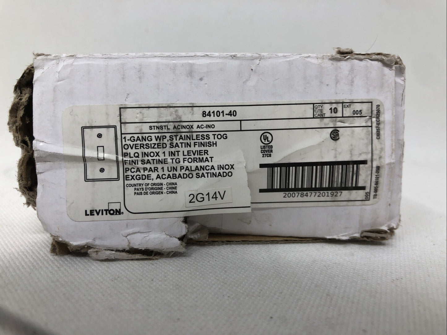 Leviton 1-Gang WP Stainless Steel Tog 84101-4  Oversized Satin Finish QTY Of 10