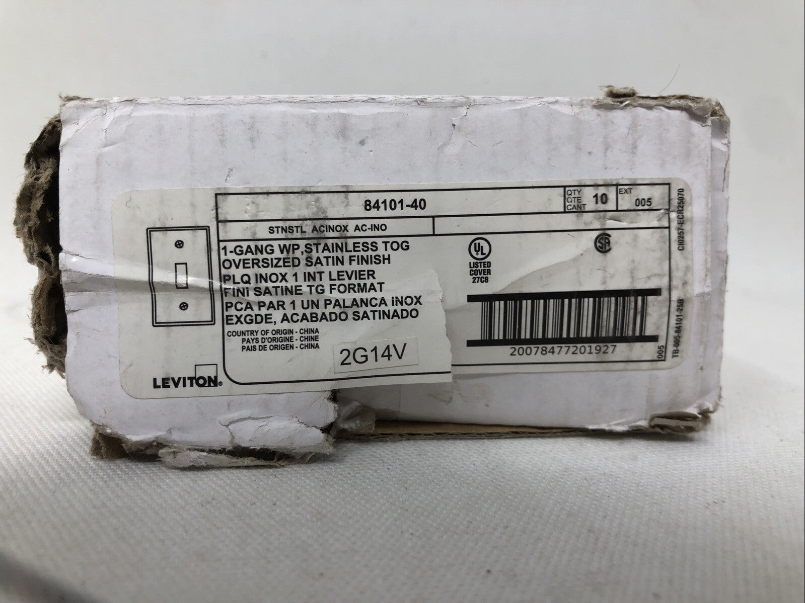 Leviton 1-Gang WP Stainless Steel Tog 84101-4  Oversized Satin Finish QTY Of 10