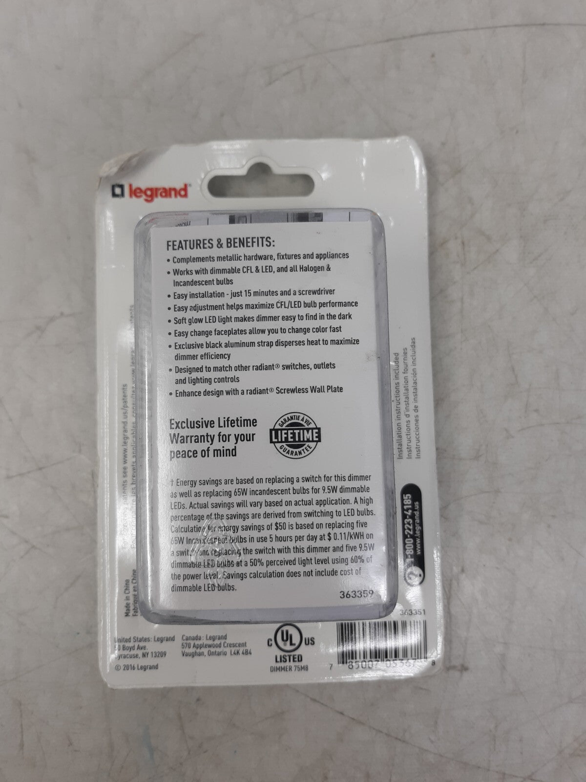 LEGRAND Radiant Preset Paddle Dimmer Switch DARK BRONZE #RHCL453PDBCCV4 450-700W
