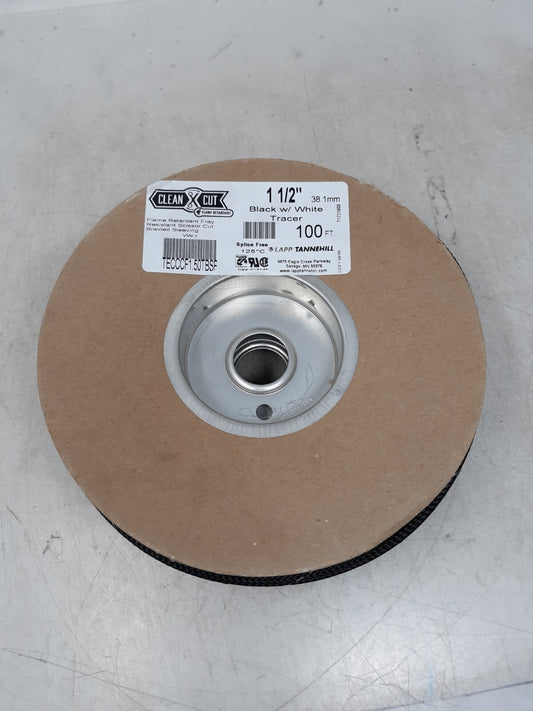 Clean Cut® FR - 1 1/2" - Black w/ White Tracer- 100 ft spool