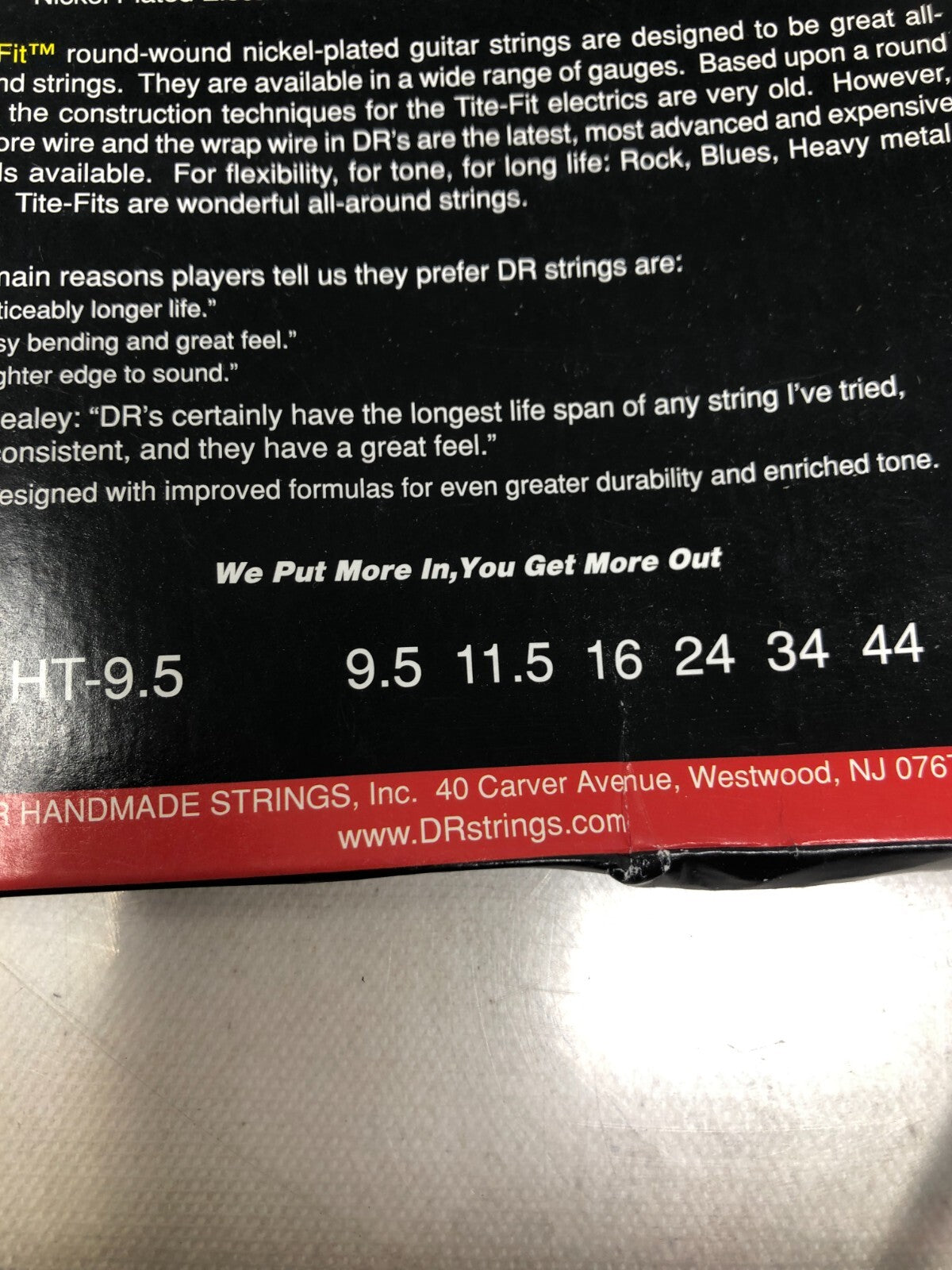 DR Strings Tite-Fit HT-9.5 Half-Tite Nickel Plated Electric Guitar Strings
