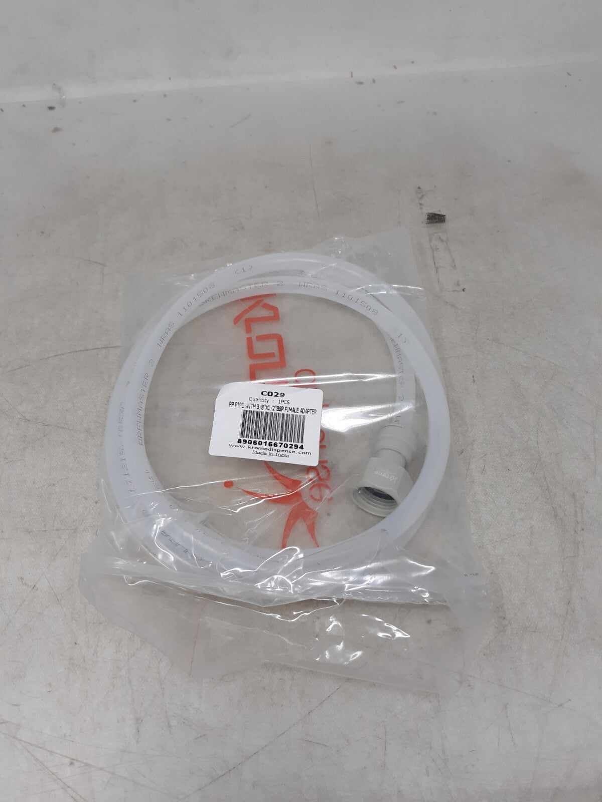 Krome Dispense PP Pipe With 3/8”x1/2” BSP Female Adapter