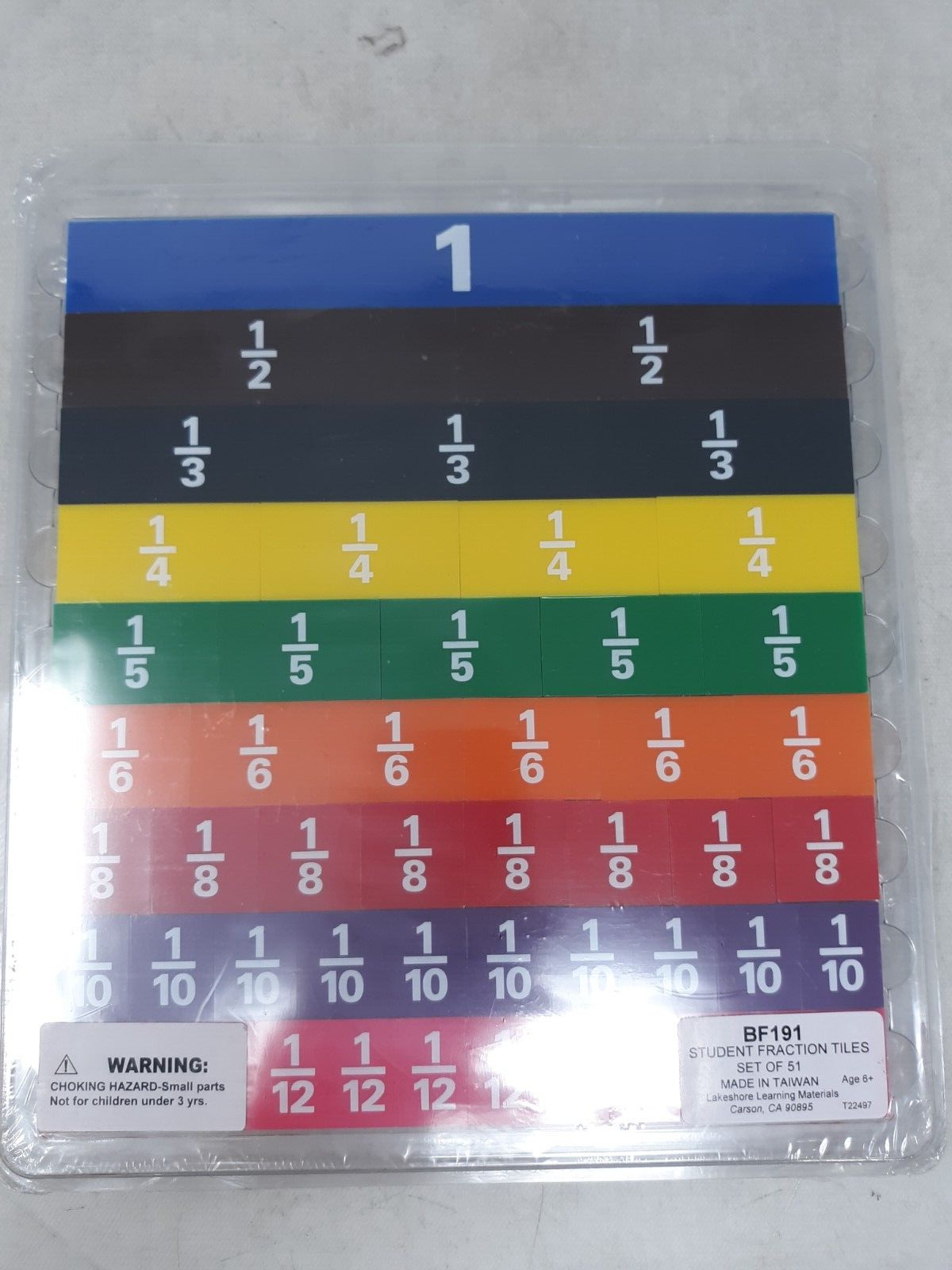 STUDENT Rainbow Fraction 51 Tiles Set BF191