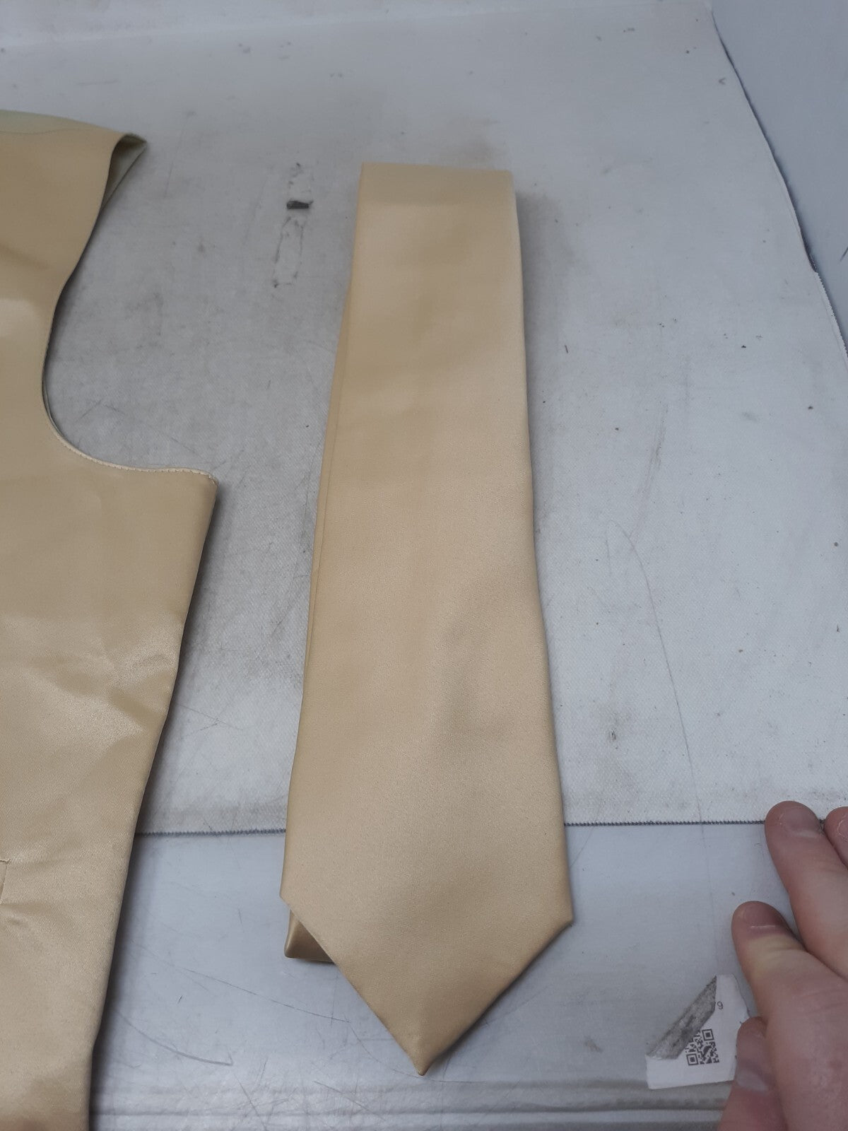 Vesuvio Napoli Italy Yellow Vest + Matching Tie Formal Suit Bright Size Small