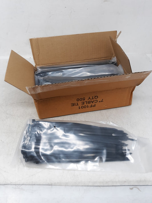500 PACK 7” ZIP TIES NYLON BLACK PF1001 WEATHER RESISTANT WIRE CABLE TIES