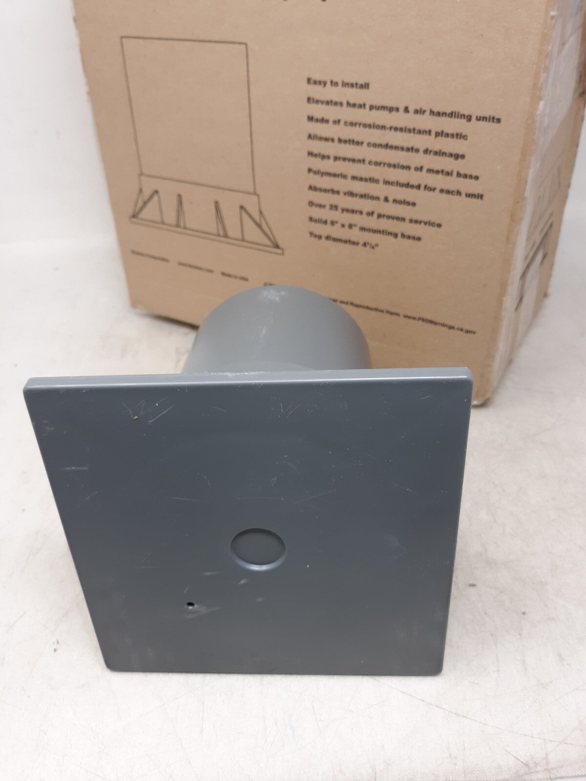 BOX OF 4 BRAMEC 6" PUMP-UP #4008 6"X6" MOUNTING BASE CONCRETE GRAY