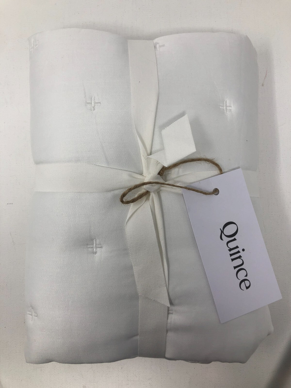 Quince Bamboo Quilted Euro Sham ~ 100% Bamboo Sham w/ Satin Weave, White Pattern