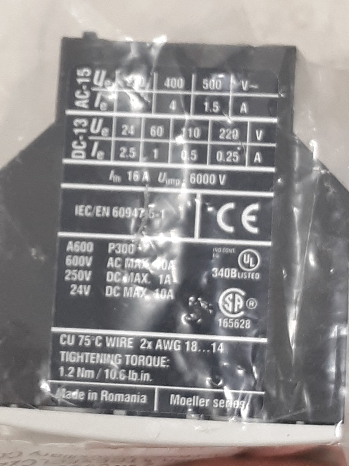 Eaton XTCEXFCLC22 Auxiliary Contact Block for Contactor - 2NO/2NC