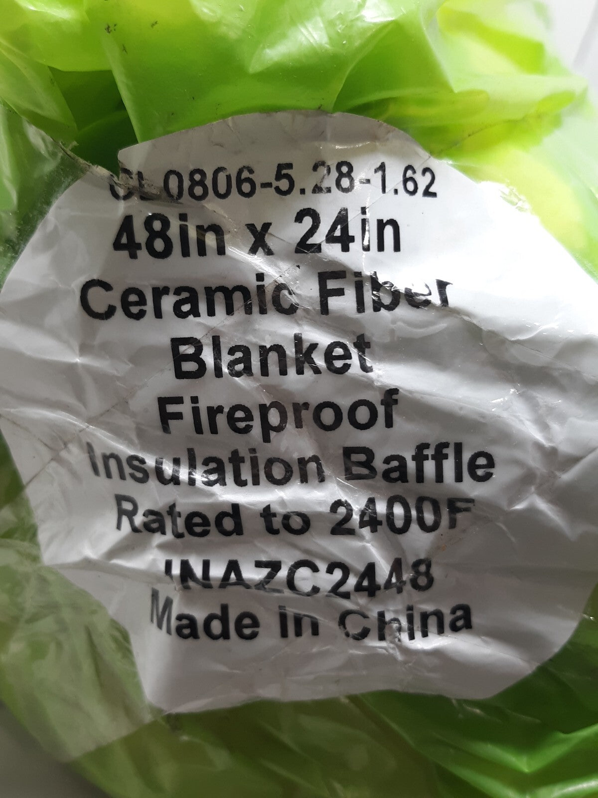 Ceramic Fiber Blanket Fireproof Insulation Baffle Rated to 2400F Size 48"x24"