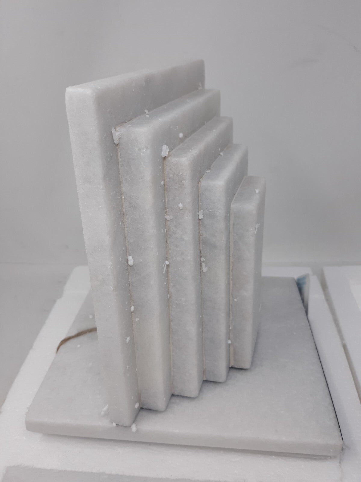 Cyan Design 11653 White Marble Bookends Set | Sculptural Layered Modern Decor