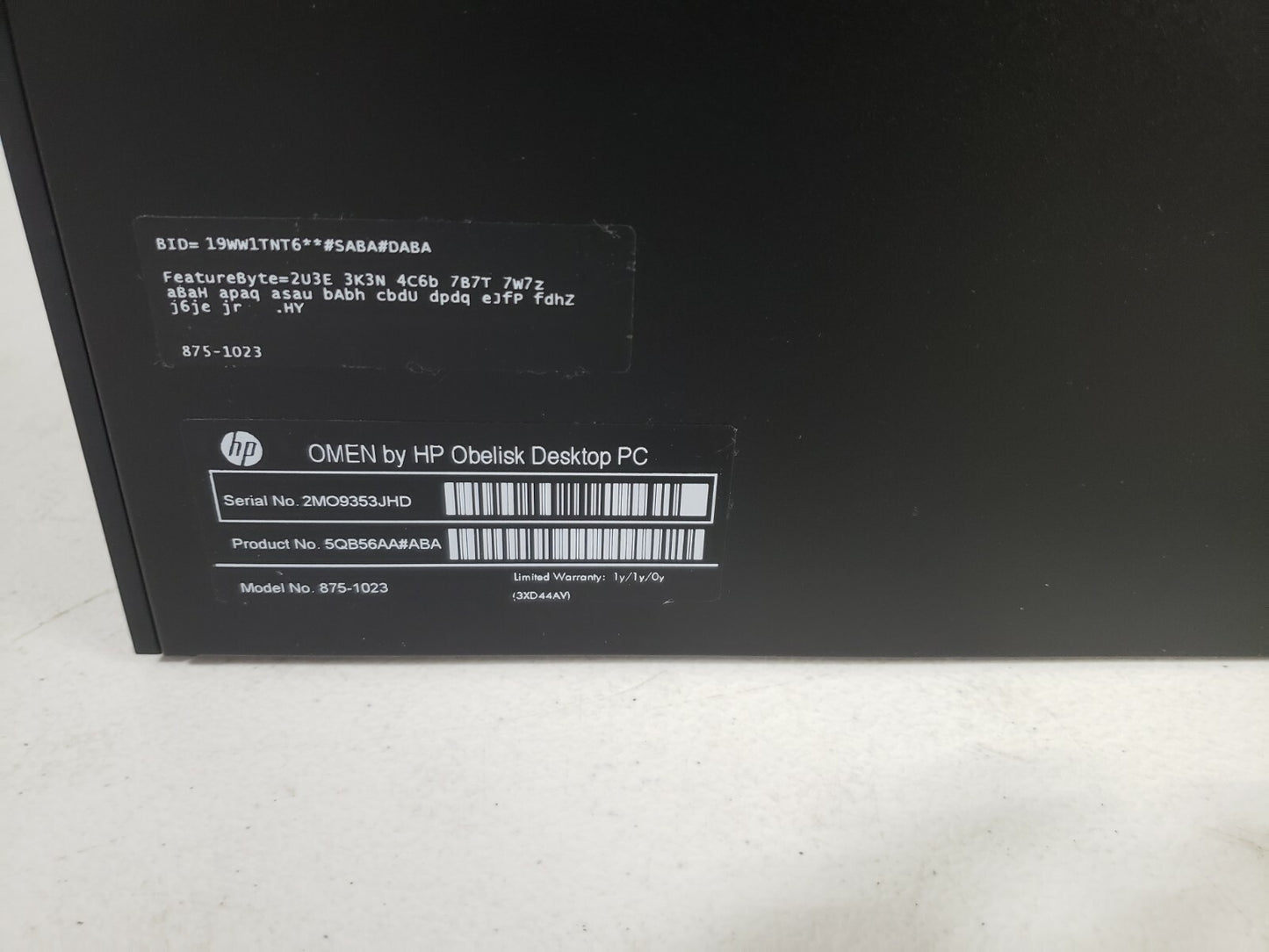 HP - Omen obelisk gaming Desktop computer model 2M09462Q4X Intel i9