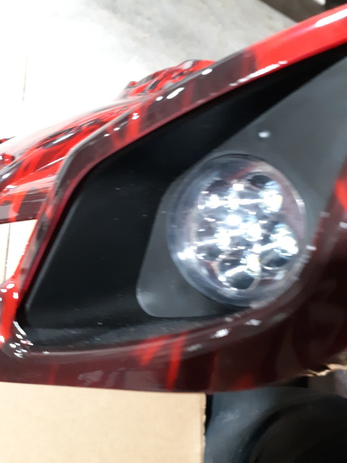 Custom Red & Black Flame Mini ATV Body Plastic Shell w/ LED Headlights