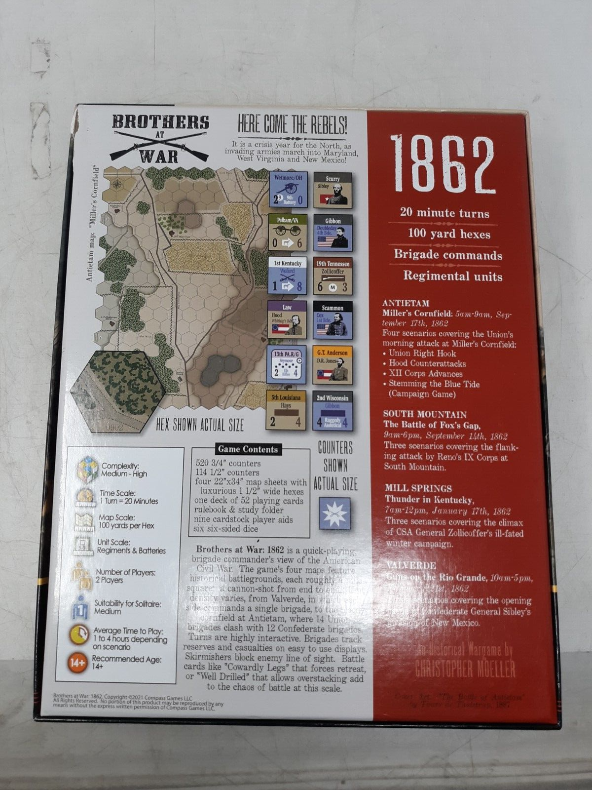 Compass Games Brothers at War 1862 American Civil War Strategy Board Game