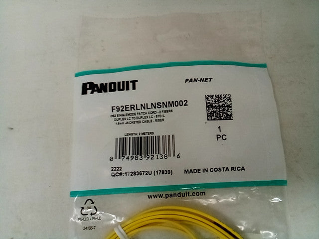 Panduit Opti-core - Patch Cable - Lc Single-mode (m) to Lc Single-mode (m) - 2 M