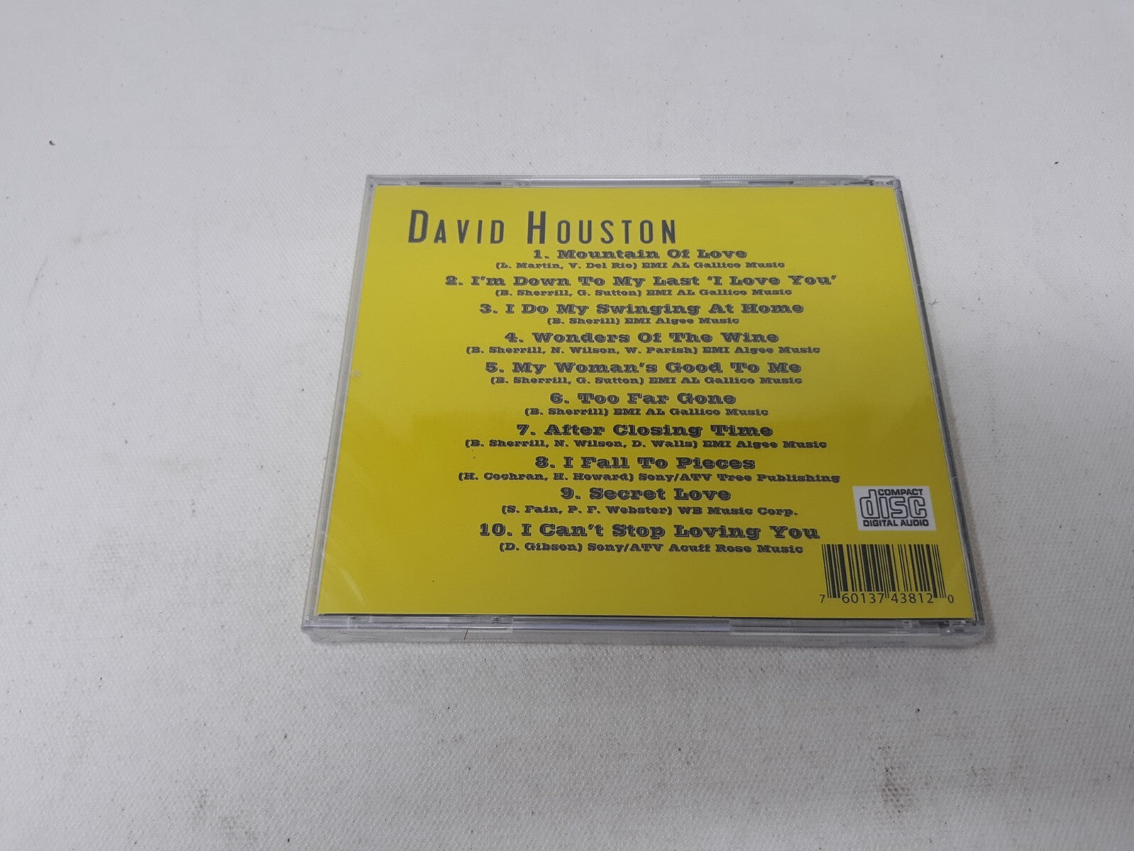 David Houston Greatest Hits (CD) Album