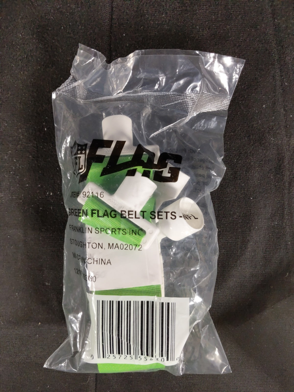 NFL Flag USA Brand Football Flags Pop Belts: Set Of 10 / 1 Yellow 9 Green