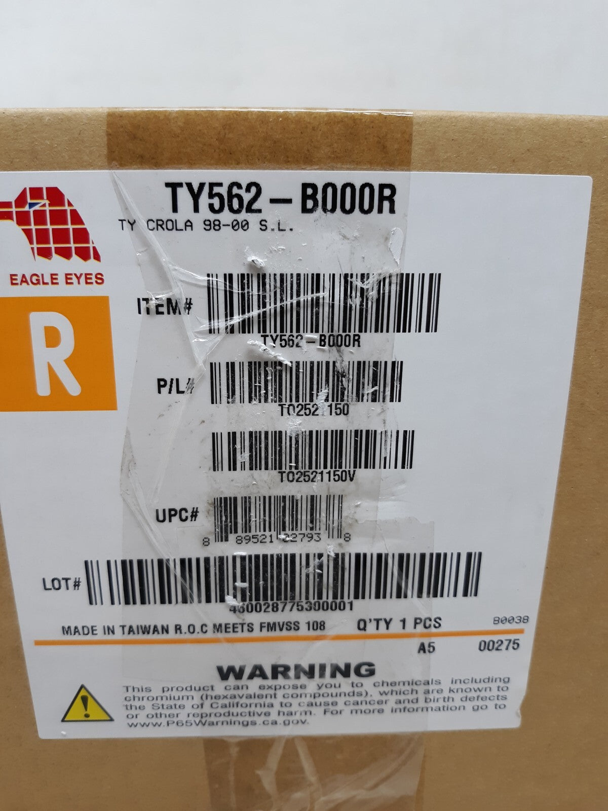 Eagle Eyes TY562-B000R Right Parking Light Assembly For 98-00 Toyota Corolla