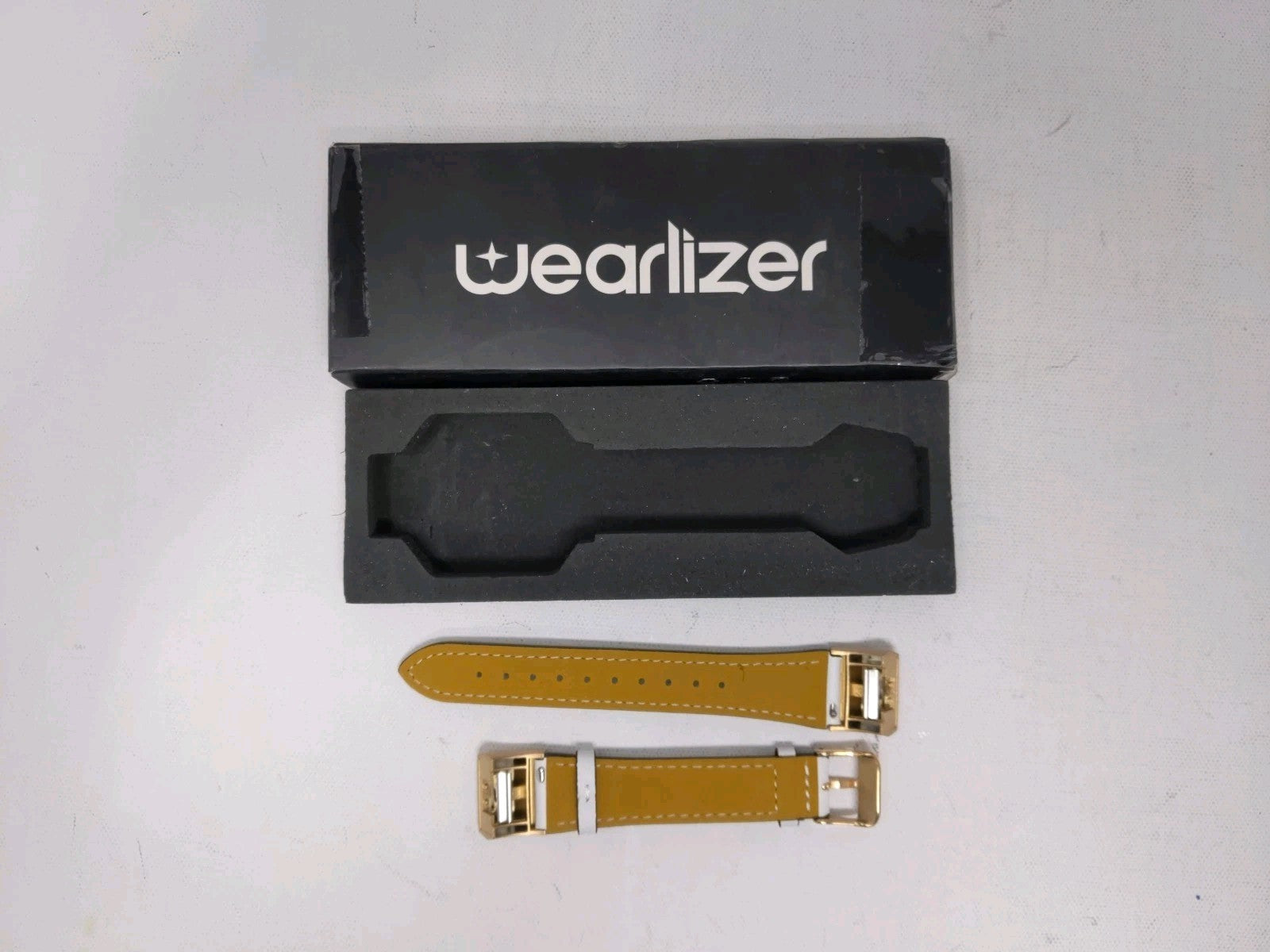 Wearlizer Designed Leather White Band Strap with Adapters for Fitbit Charge 2