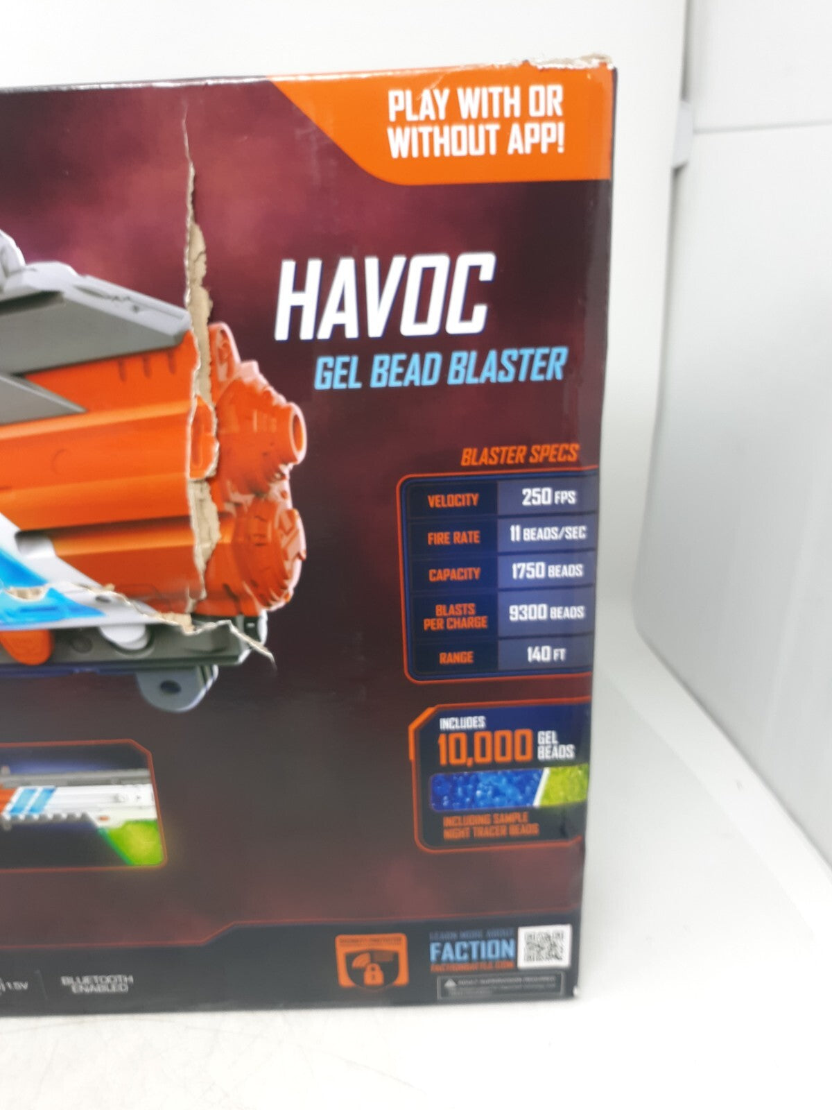 Faction Battle System Havoc Gel Bead Blaster - Motorized, 10,000 Beads, App-Enab