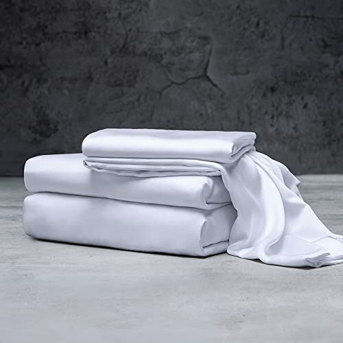 LUXOME Luxury Queen Sheet 4 Piece Set 100% Viscose Bamboo White Deep Pockets