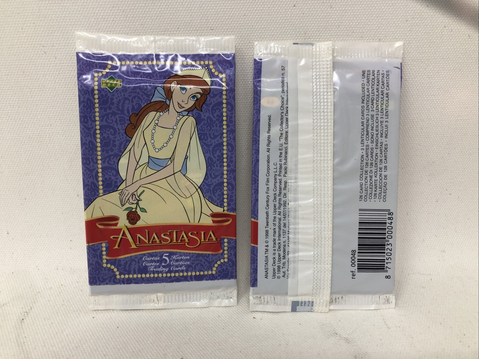 5 Pack LOT Anastasia 1998 Upper Deck Trading Cards Factory Sealed - 5 Pack Set