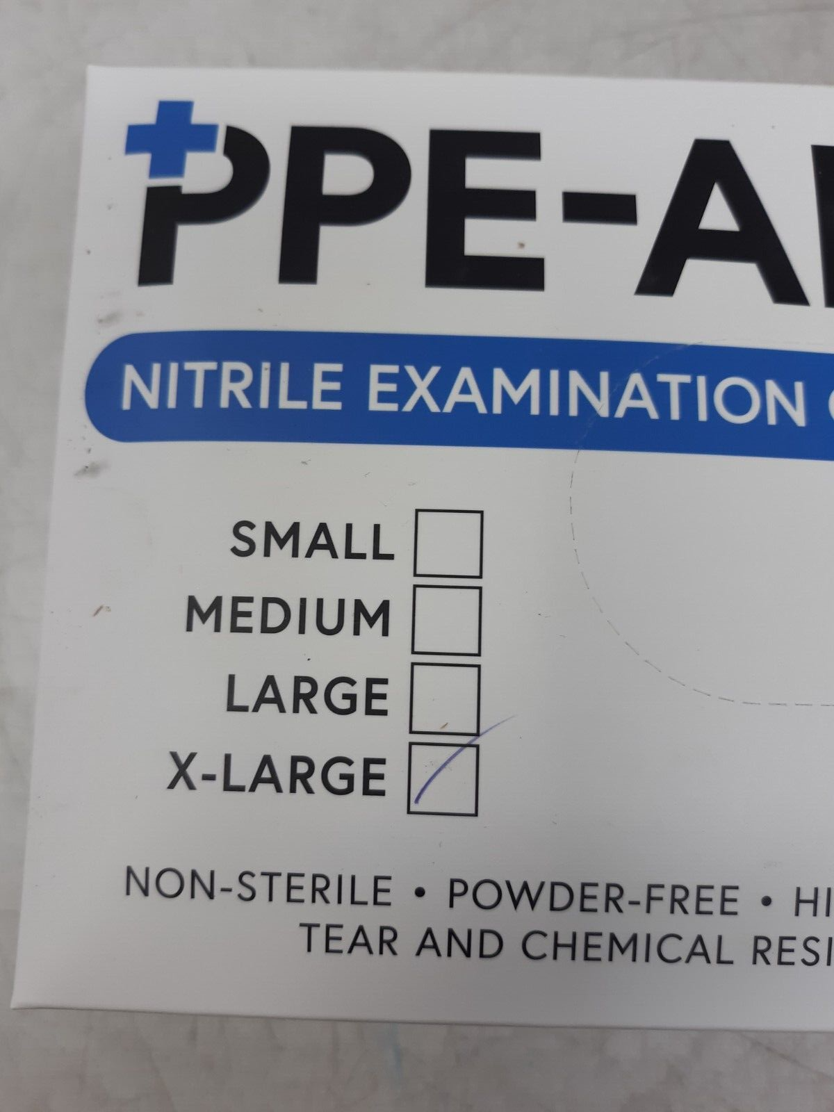 PPE-AID Nitrile Examination Gloves X-Large Powder-Free 100 Count