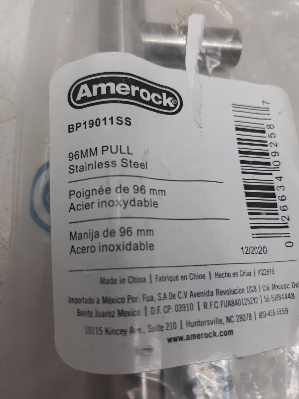 Amerock BP19011SS 96mm Pull Stainless Steel Cabinet Drawer Handle Lot of 6
