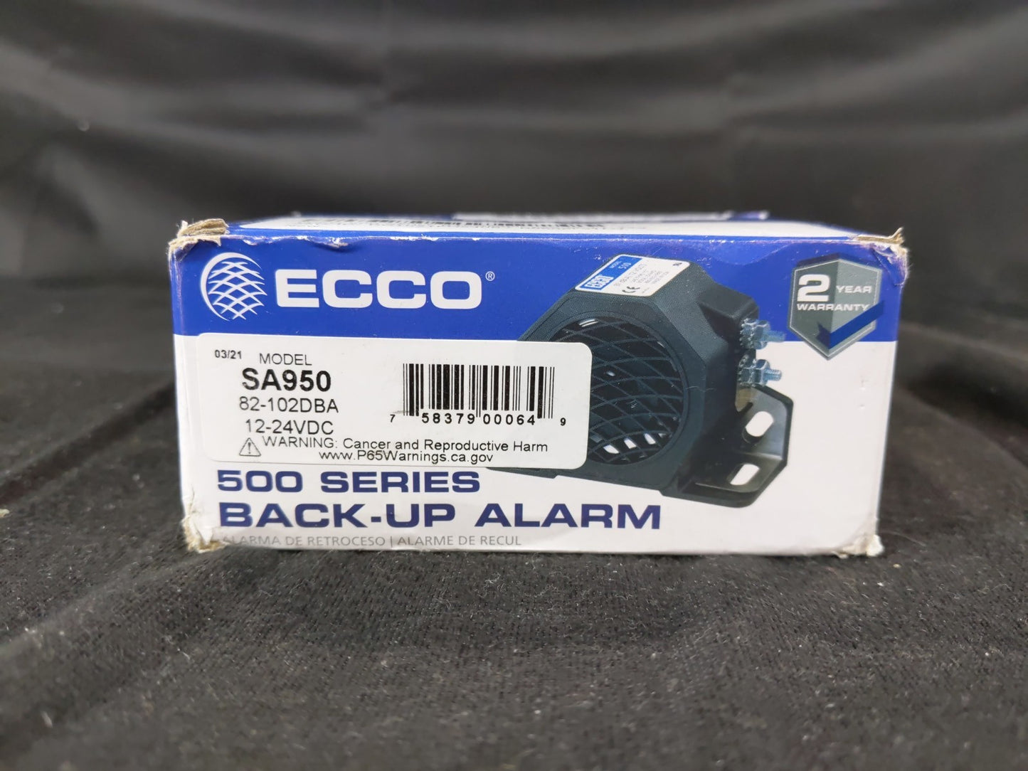 Ecco Electronic Model SA950 500 Series Backup Alarm 12V or 12-24V 82-102DBA