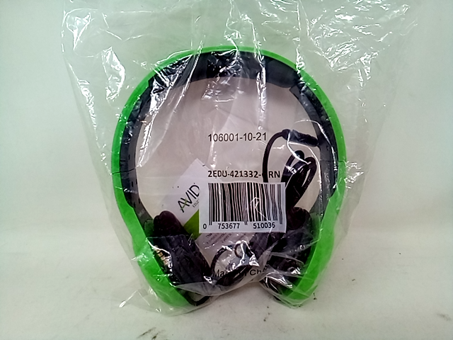 Avid Products 2EDU-421332-GRN 42 Stereo Over - Ear Headphones with Microphone