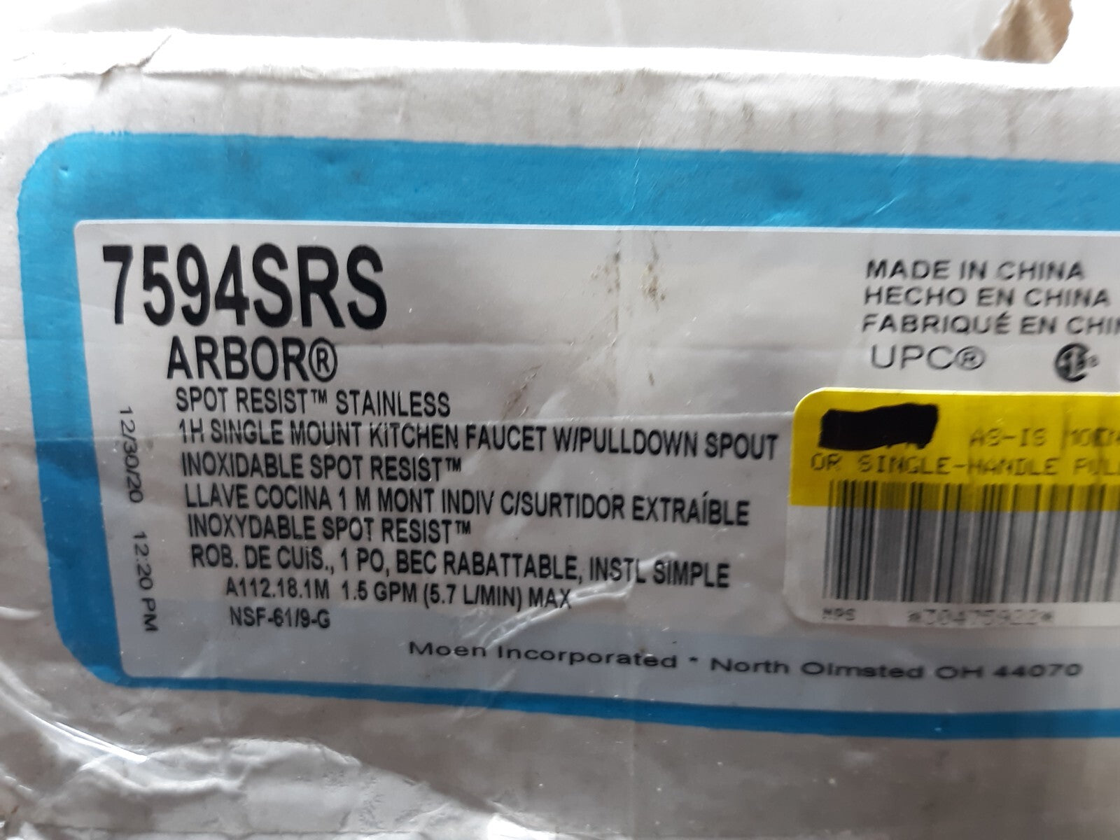 Moen 7594SRS Arbor Single Handle Pulldown Spray Kitchen Faucet Stainless Steel