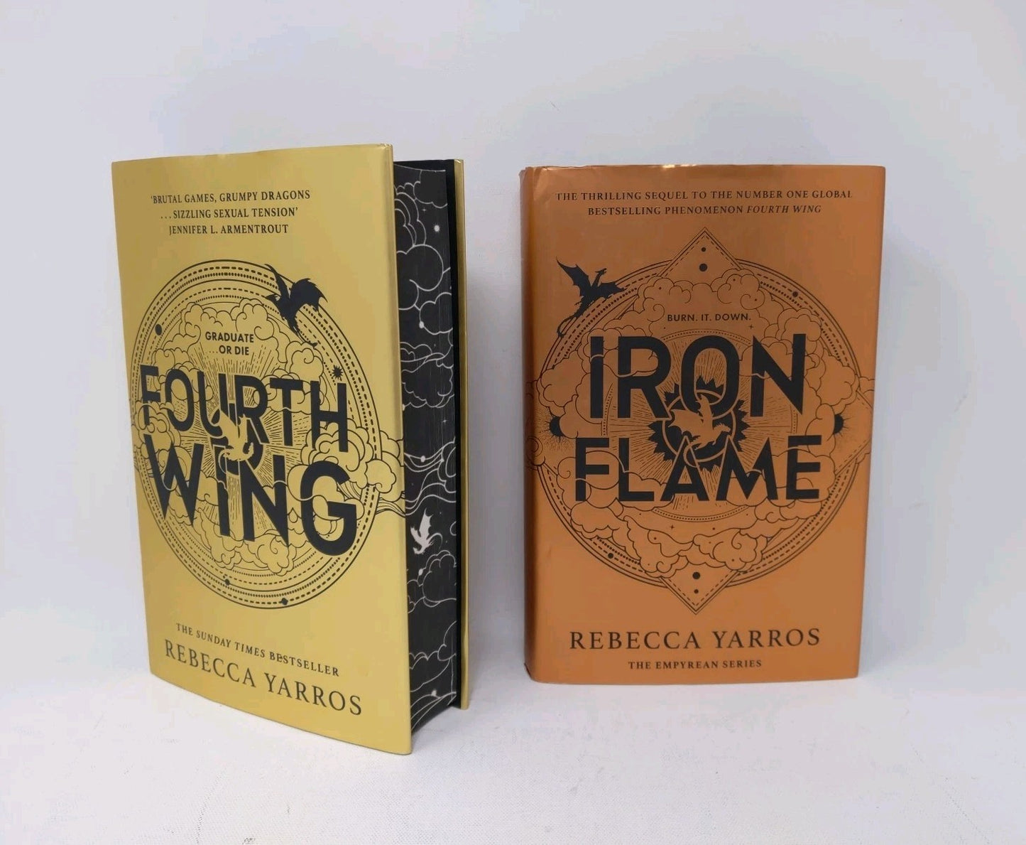 Fourth Wing & Iron Flame by Rebecca Yarros - Waterstones Exclusive 1st/1st