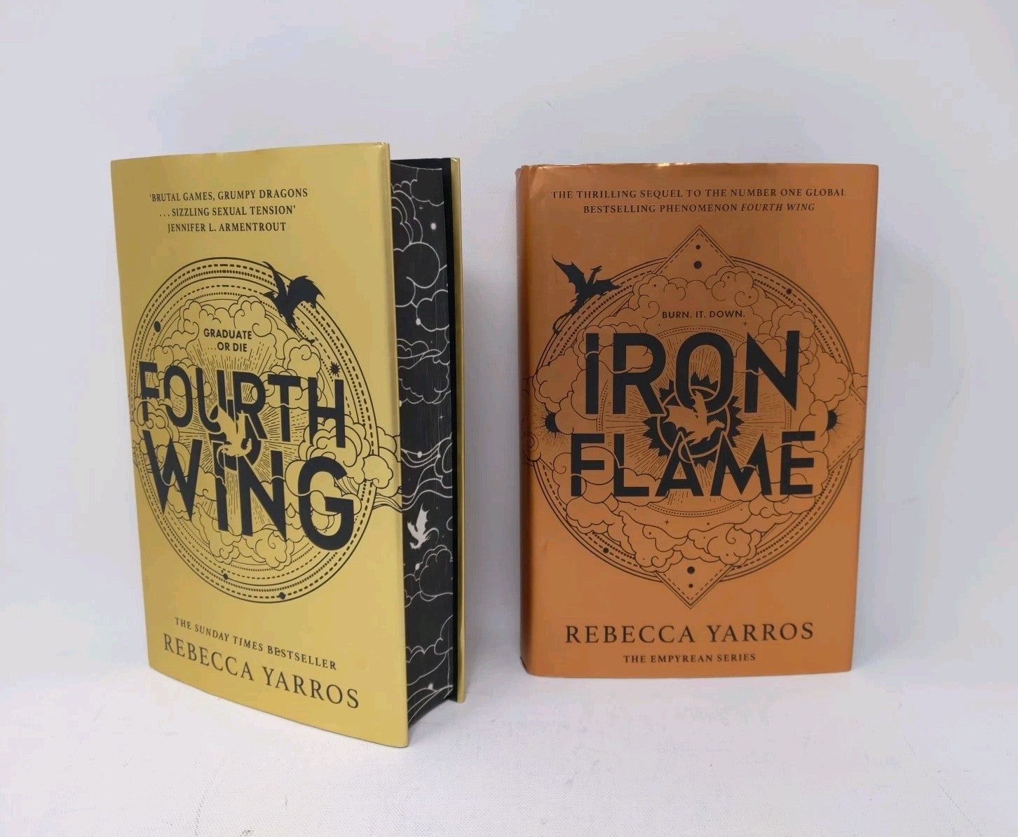 Fourth Wing & Iron Flame by Rebecca Yarros - Waterstones Exclusive 1st/1st