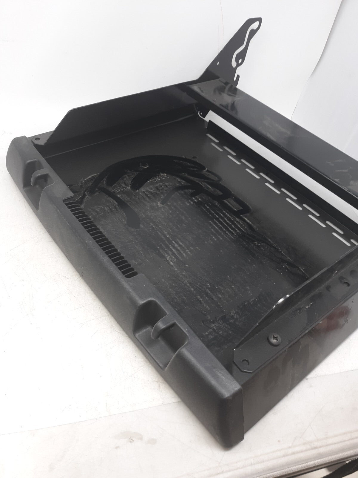 OEM Vehicle Center Console Storage Bin Assembly Black Plastic & Metal