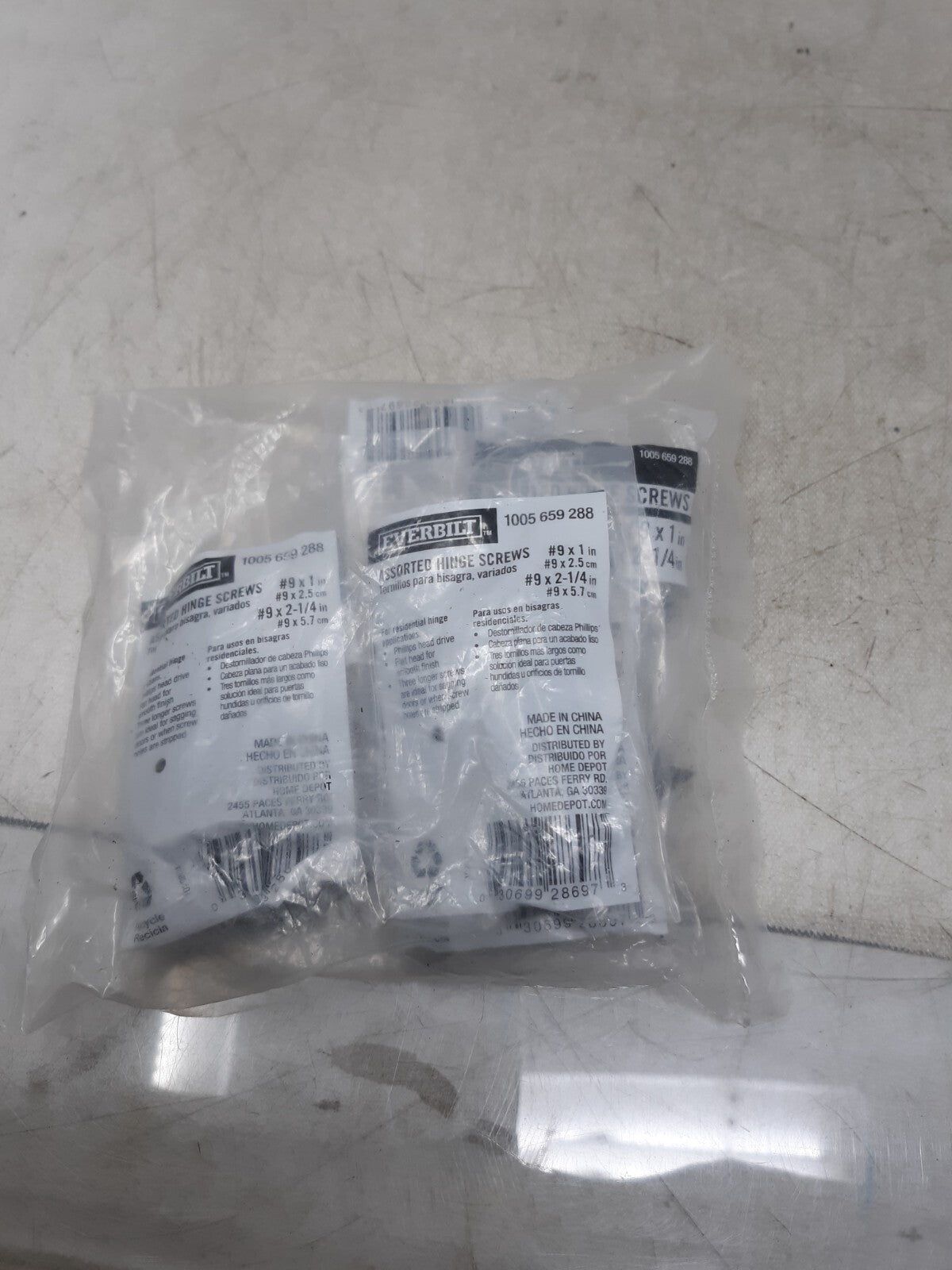 Lot of 5 #9 X 1 In. and #9 X 2-1/4 In. Phillips Flat-Head Bronze Hinge screws