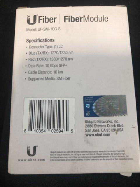 Ubiquiti Networks UF-SM-10G-S  Fiber Module Bidi 10G