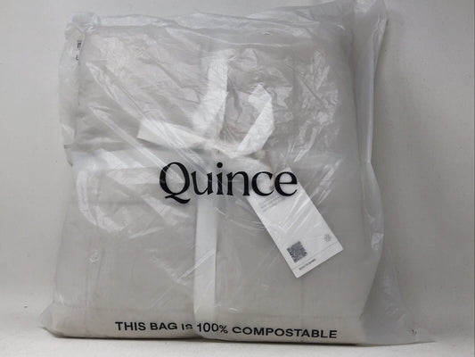 Quince European Linen Quilted Sham Set Dusty Blue Standard New
