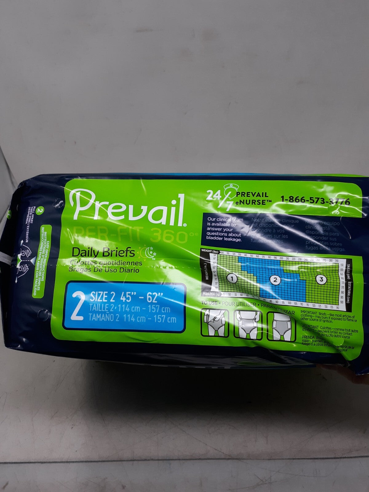 Prevail Per-Fit Adult Incontinent Brief Large Heavy Absorbency 18/Bag (PFNG-013)