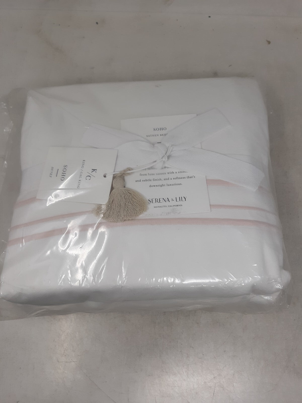 Serena & Lily Soho Sateen Duvet Cover (King/CK)-Pink Sand