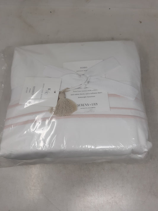 Serena & Lily Soho Sateen Duvet Cover (King/CK)-Pink Sand