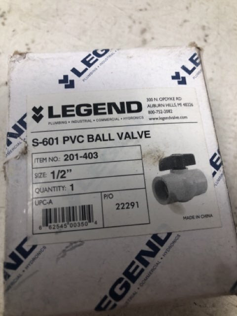 LEGEND - S-601 PVC Ball Valve