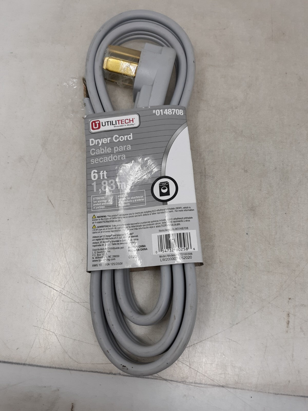 UtiliTech UTD100306 Power Cord - Gray