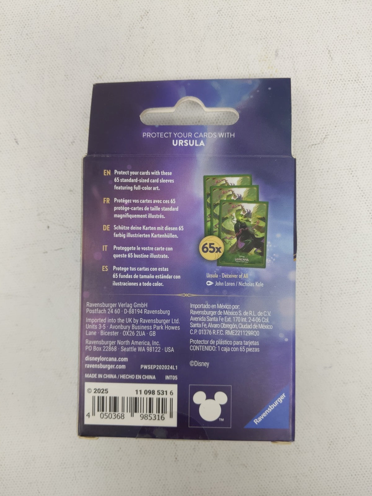 Disney Lorcana TCG Archazia's Island Ursula Card Sleeves [65 Sleeves]