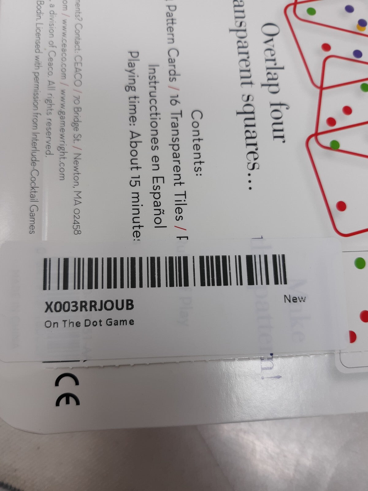 New Brainwright On The Dot Brain Teaser Puzzle Game - Perfect Travel Game